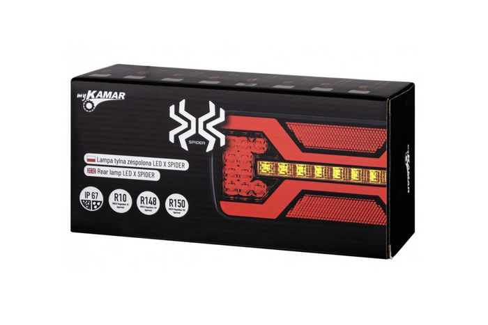 Задні ліхтарі KAMAR X-SPIDER L2430+L2431, байонетні, 5-контактні, 7 функцій, ліві+праві
